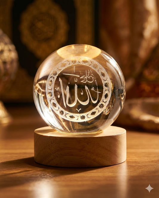 ALLAH Tasarımlı Kristal Islami Küre